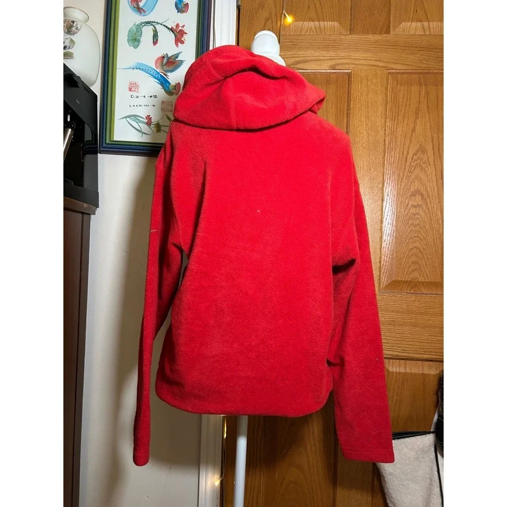 Vintage Y2K Nike Fleece Hoodie‎ Pullover Red Embroidered Logo Sweatshirt Mens L